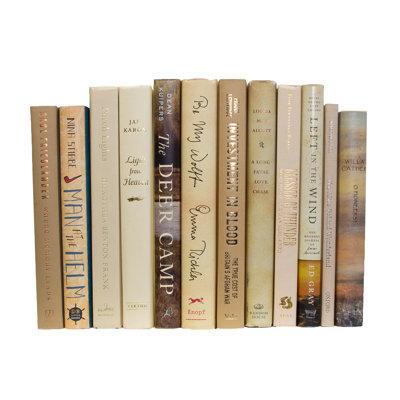 Livres décoratifs - Ensemble de livres en lin - 1 pied de livres brun clair
