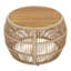 Table d'appoint ronde en bois d'acacia avec structure en corde beige clair, plateau de finition, capacité de 150 lb, aucun assemblage requis, table d'appoint résistante aux intempéries pour le salon de patio-253489192-253489194