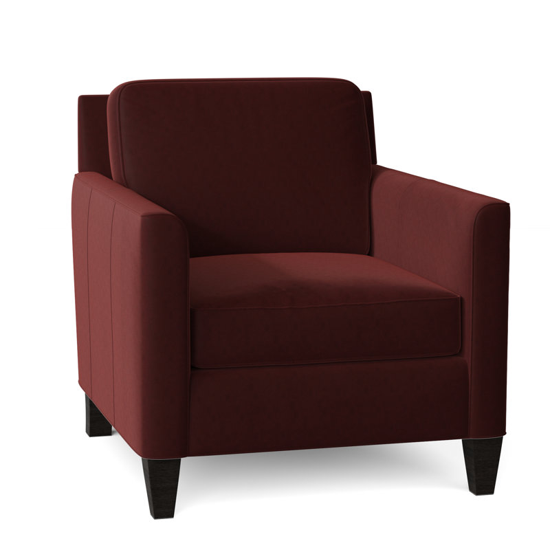 Yorba Leather Armchair, Empyrean Tweed Genuine Leather, Cobblestone