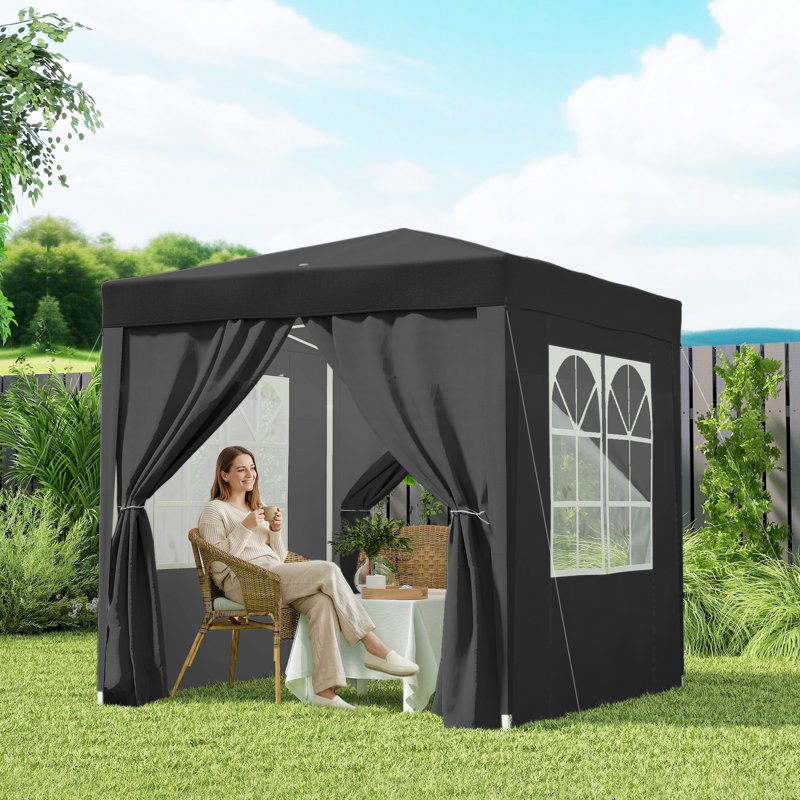 2m x 2m Steel Pop-Up Gazebo, Black