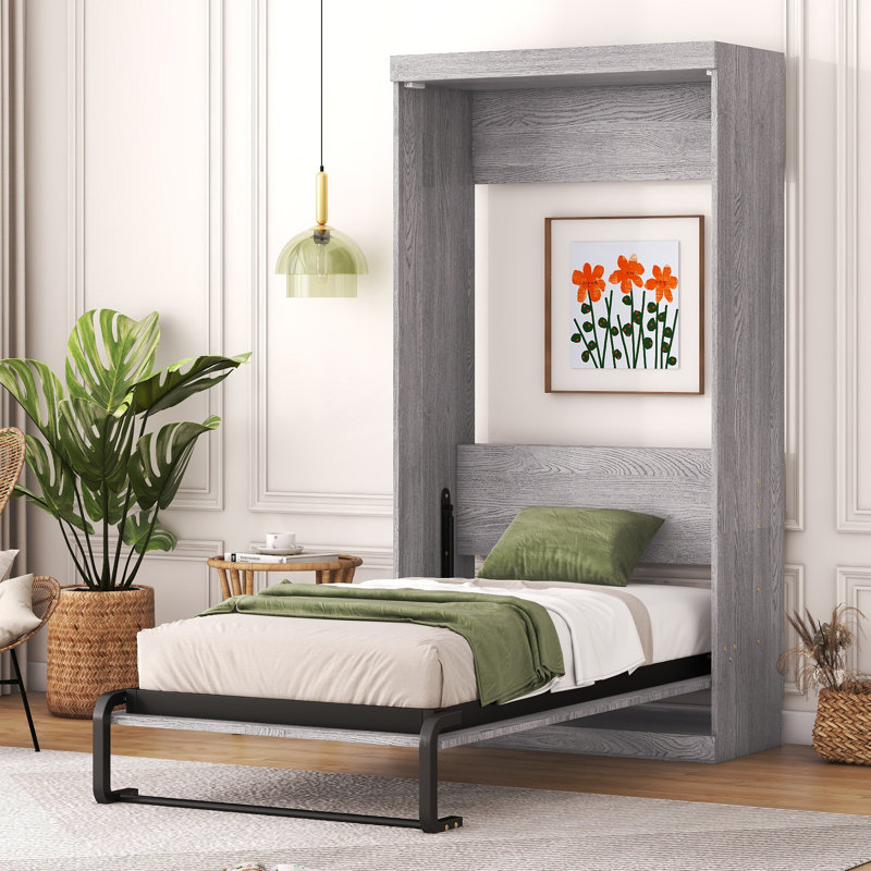 Armoire pliante simple à lit escamotable gris