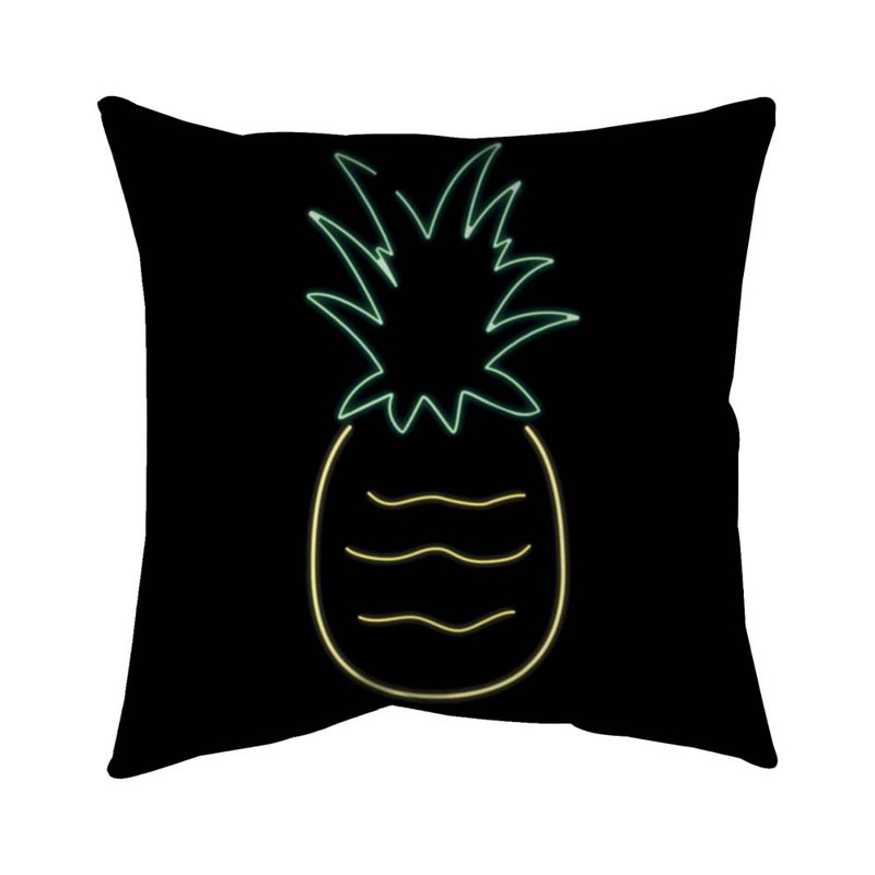 Neon pineapple - 26"x26" Throw pillow - Poly twill - Print on demand