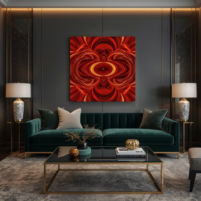 Op Art 21 Red Canvas Wall Art