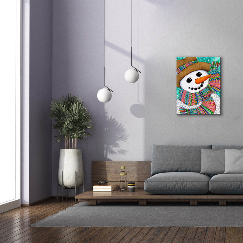 «Snowman Style» par Hello Angel, art mural sur toile, H 34 po x l 26 po x P 1,5 po