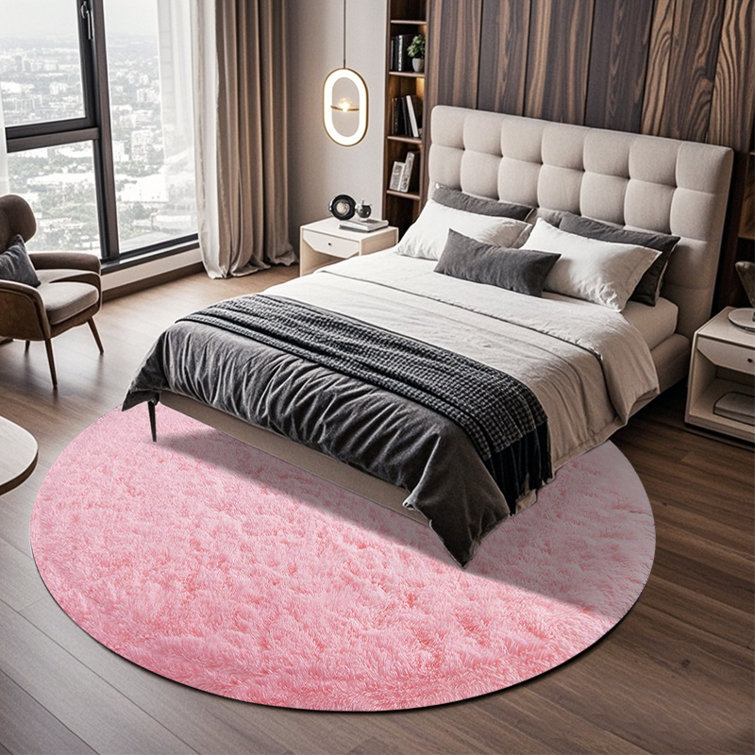Plush Round Area Rug, Soft Fuzzy Shag Rug for Bedroom Living Room Balcony, Fluffy Carpet for Home Decor, Non-Slip Cozy Decorative Rug.