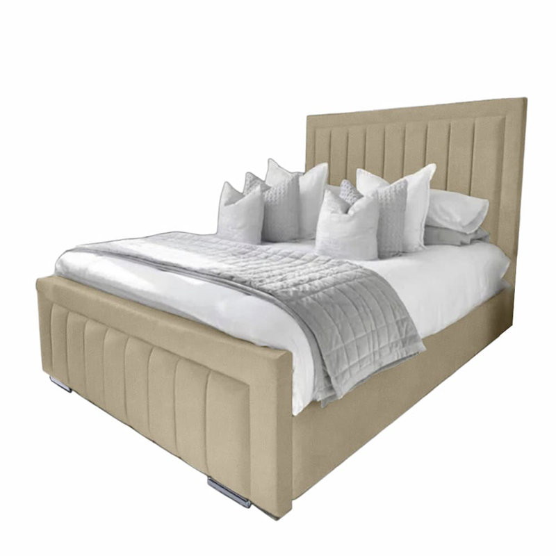 Abianna Upholstered Bed, Double (4'6), Coffee