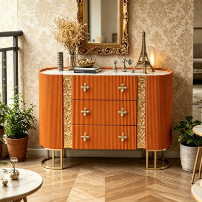 Luxury-Style Sintered Ston Large Capacity Sideboar