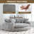 Oversized Compression Bean Bag Sofa - Large Round Loveseat With Pillows-106371824
