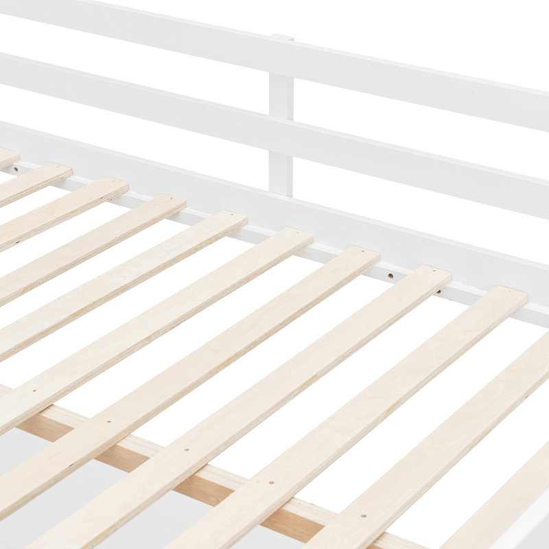 Lit mezzanine avec deux commodes, Lit double, Blanc