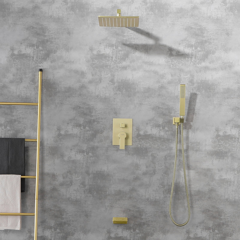 All-In-One Kit with Rough in-Valve, Brushed Gold