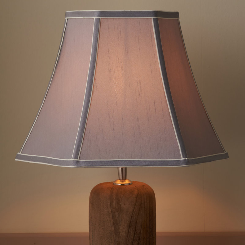 Ervine 36.5cm H Silk Bell Lamp Shade ( Screw On ) in Steel Grey