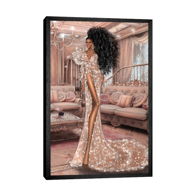 Sparkle Dress by Erin Felis - Painting on Canvas, 66.04cm H x 45.72cm W x 3.81cm D, Black Framed