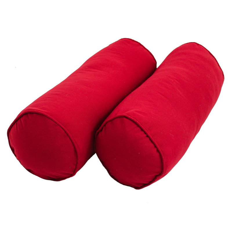  Bolster Cotton Blend Pillow Cover & Insert, Red