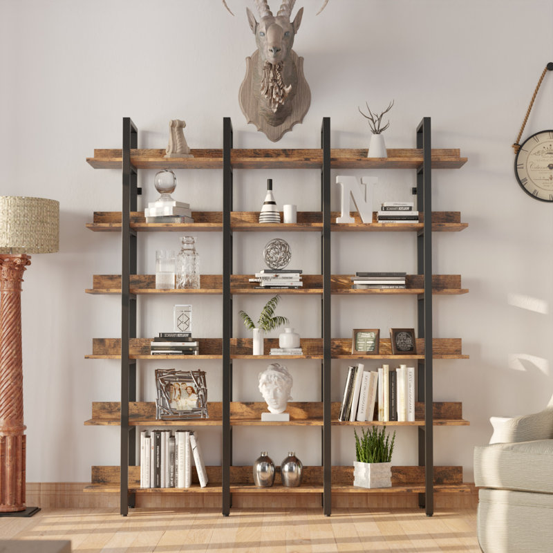 Petrache Bookcase, (6 Shelves) 72.83" H x 70.87" W x 11.8" D