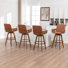 Modern Upholstered swivel counter stools (Set of 4)