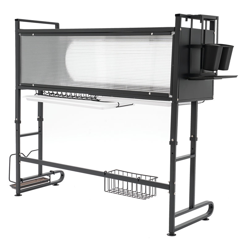 SUNYOU 2 Shelf Dish Drainer Kitchen Organizer, Matte Black