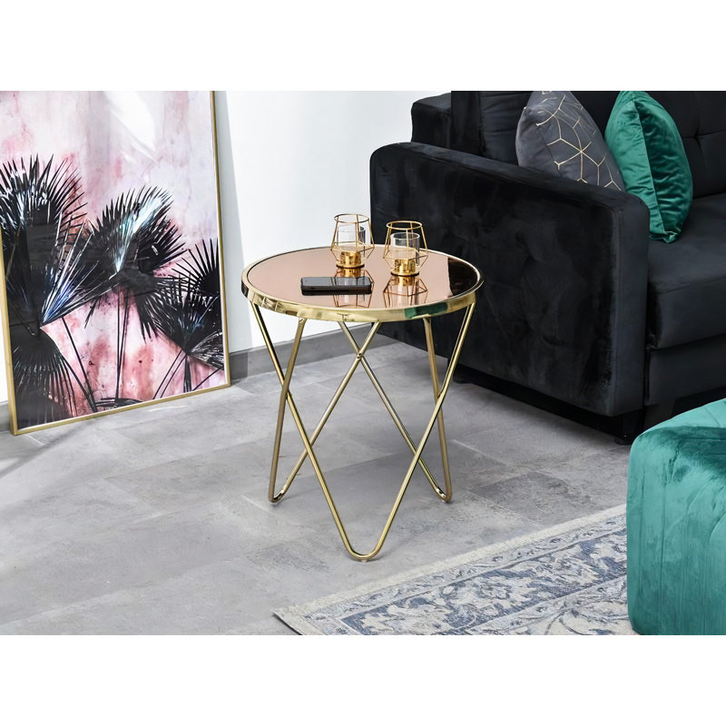 Aliyah Frame Coffee Table, Brown, Gold