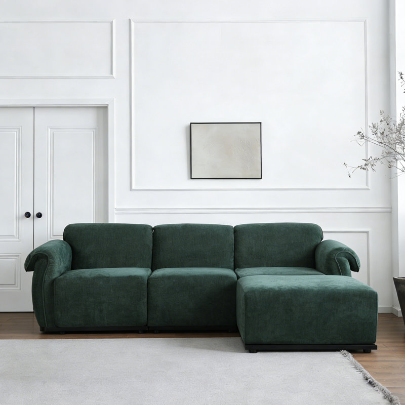 Canapé modulaire rembourré 93 po, Vert