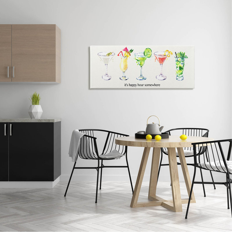 «Happy Hour Somewhere Cocktail», art mural par Susan Jill, H 20 po x l 48 po x P 1,5 po