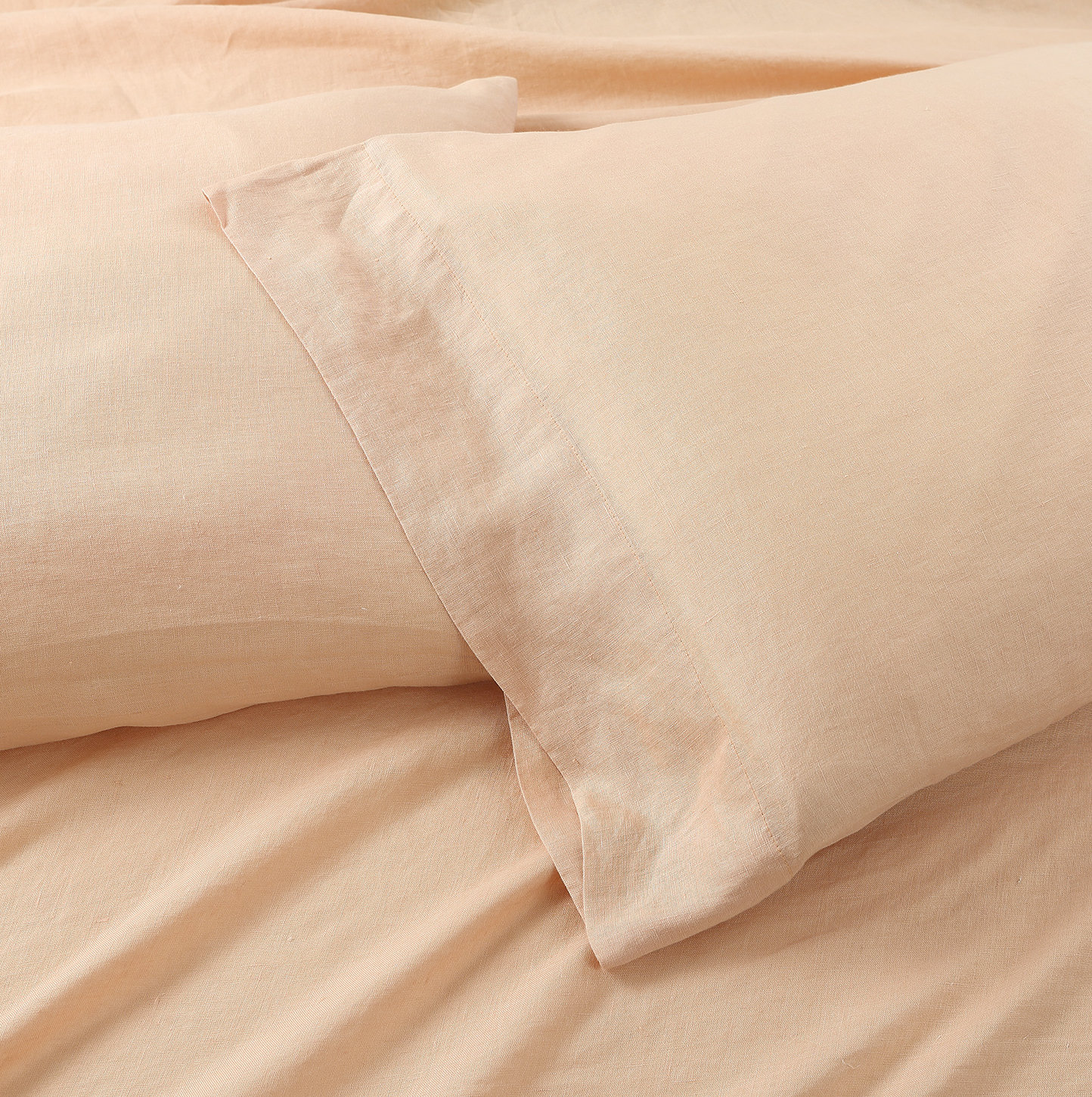 Frazier 100% Linen Machine Woven Sheet Set, Queen Sheet Set with 2 Pillowcases, Apricot