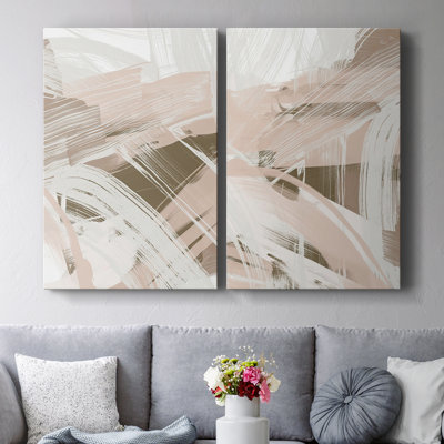 «Earthtone Swipe I», toile tendue avec châssis de qualité supérieure, prête à être accrochée