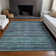 Machine Washable Indoor/Outdoor Xhevrie Teal Rug