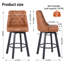 Swivel Upholstered Counter Stool with Metal Frame-1109041894