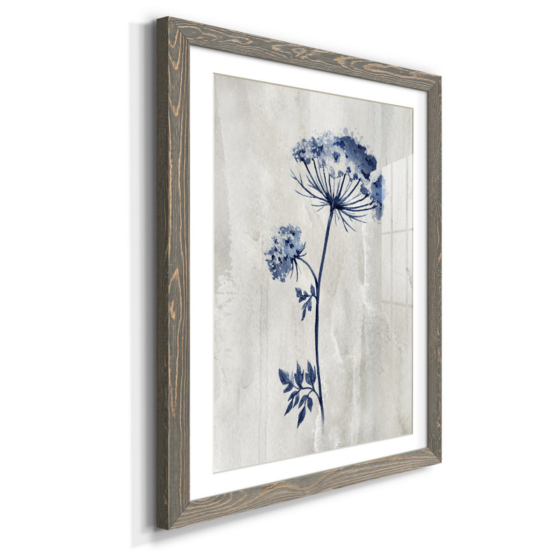 Indigo botanique I - impression, gris, H 44 po x l 31 po x P 1 po
