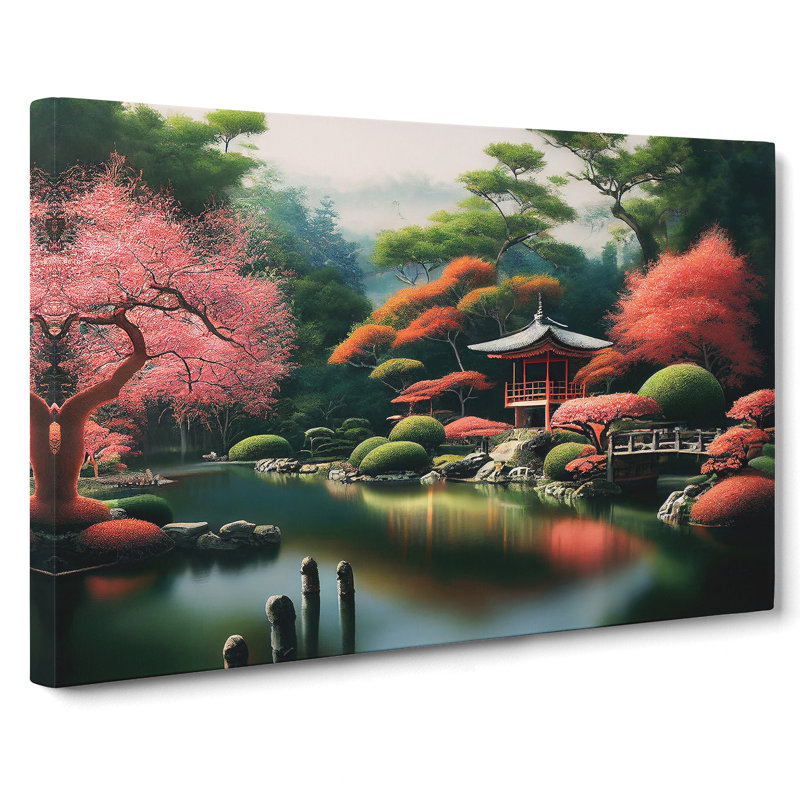 Japanese Garden Pond Vol.1 - Wrapped Canvas, 35cm H x 50cm W x 3cm D