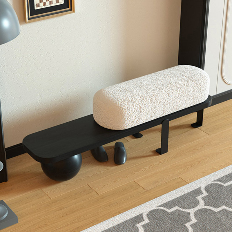 Banc rembourré blanc + noir, H 17,72 po x l 39,37 po x P 13,78 po