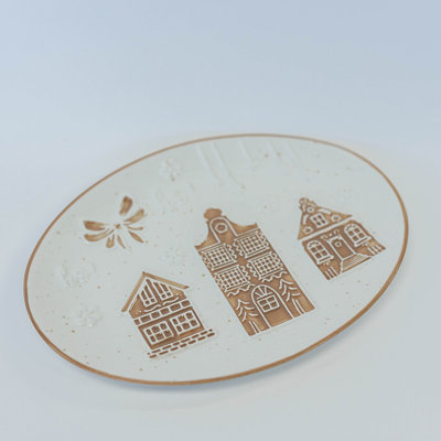 Gingerbread Houses Oval Plate