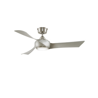 Wrap Custom 48 inch Indoor/Outdoor Ceiling Fan with LED CCT Select Light Kit - Brushed Nickel with Brushed Nickel blades