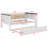 Wood Daybed With Storage Shelves, Upholstered Backrest,USB And Trundle-2070605908