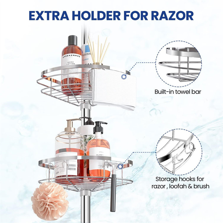 Dougald Free-Standing Stainless Steel Shower Caddy Rebrilliant