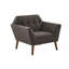 Méridienne Mid-Century moderne avec capitonnage à boutons et finition pacane, parfaite pour le confort et le style de tout salon.-923499614