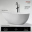 Baignoire de trempage autoportante à surface solide de 55 po x 27 po avec trop-plein et bonde escamotable pour salle de bain MonBlari