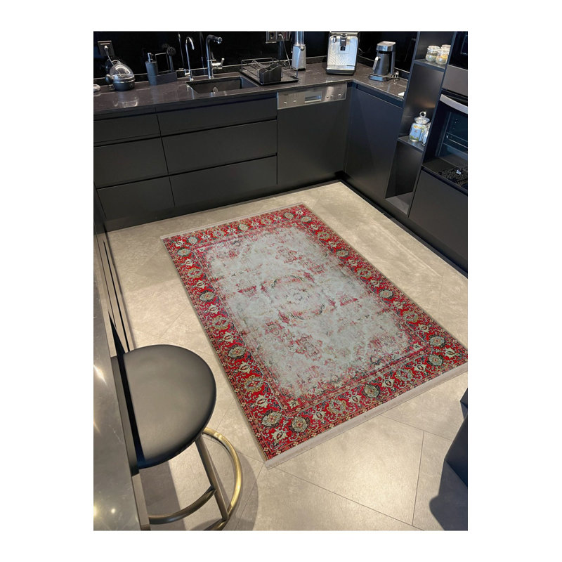Tapis décoratif abstrait beige, Sous-tapis rectangulaire 2 pi 6 po x 4 pi 11 po