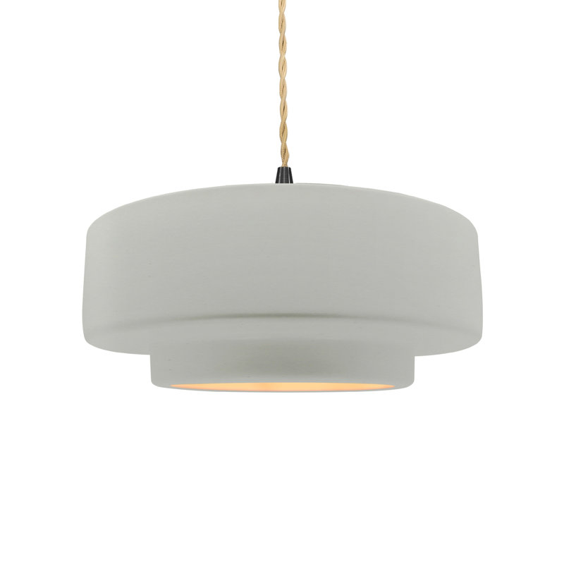 Luminaire suspendu à 1 lumière Meydan, H 5,25 po x l 14,5 po x P 14,5 po, Blanc mat / or champagne, Noir mat