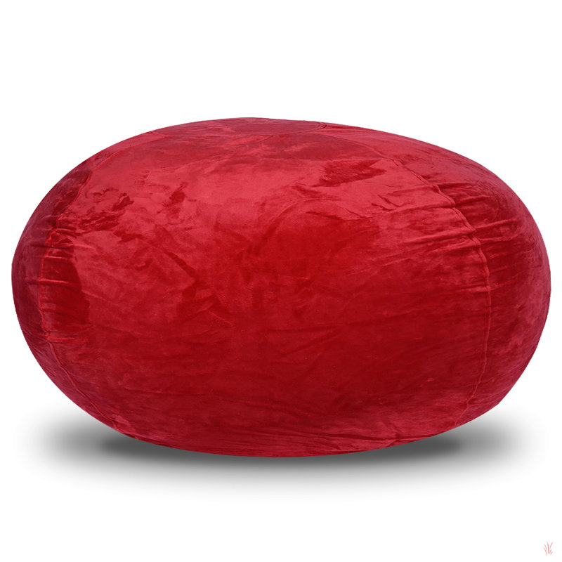 Fauteuil poire Minky, H 27 po x l 34 po x P 34 po, Velours rouge
