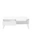 Table basse moderne, blanc diamant, 43,3 po x 16,5 po x 25,6 po | 100% panneau de particules enduit de mélamine, épaisseur: 0,6 pouce | Design scandinave élégant, parfait pour le salon ou le bureau, durable et élégant-1474808887