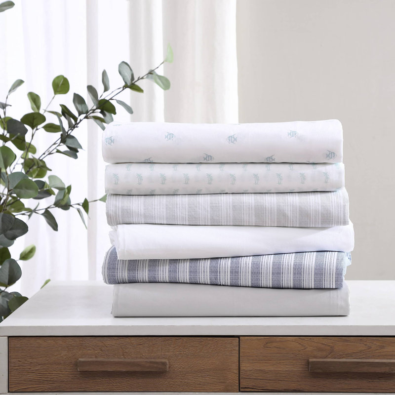 Cool Zone 200 Thread Count 100% Cotton Percale Sheet Set, Queen Sheet Set + Fitted Sheet + 2 Pillowcases, White