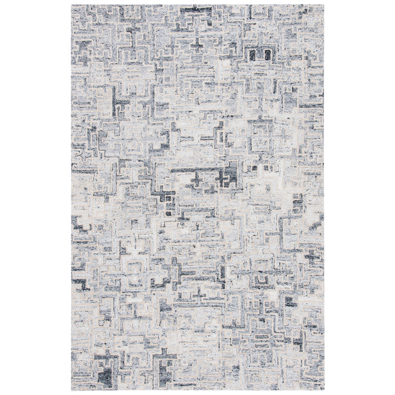 Abstract Hand Tufted Performance Abstract Rug, Rectangle 2' x 3'