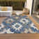Machine Washable Indoor/Outdoor Xhevrie Blue Rug