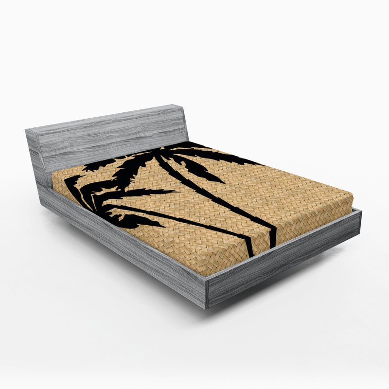 Drap-housse Ambesonne, paquet de 2, Drap-housse grand, Brun pâle / bois noir / déclin