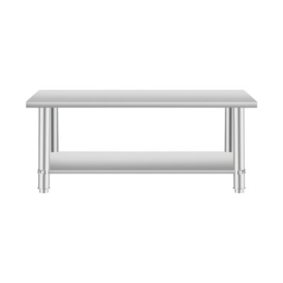 Table de cuisine commerciale en acier inoxydable de 24 po de largeur et de 60 po de longueur, 35,5 po de hauteur, robuste et 60 po x 24 po