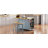 53Inch Large Kitchen Island With 2 Bar Stools, Power Outlet,Door Internal Storage Rack,Kitchen Storage Cart On 5 Wheels With Drop Leaf,5 Open Side Racks,3 Drawers For Kitchen,Dining Room,Grey Blue-1338798529
