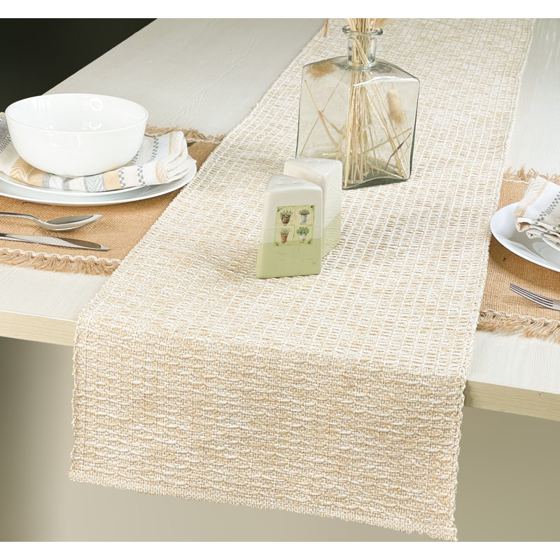 HONEYCOMB TABLE RUNNER, Beige