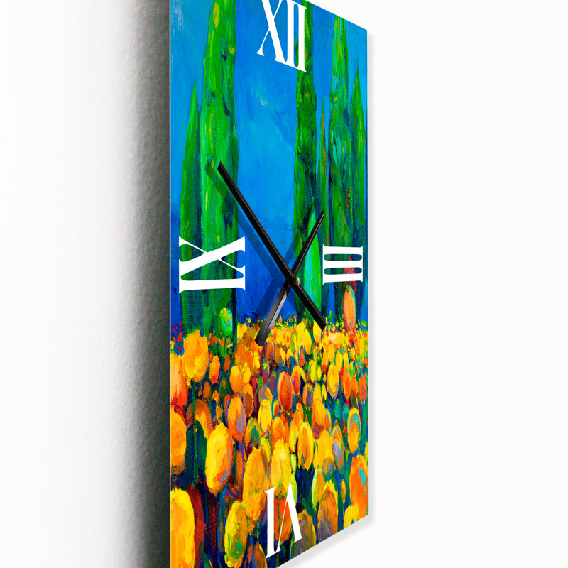 Horloge murale «Blossoming Landscape with Trees», Grand