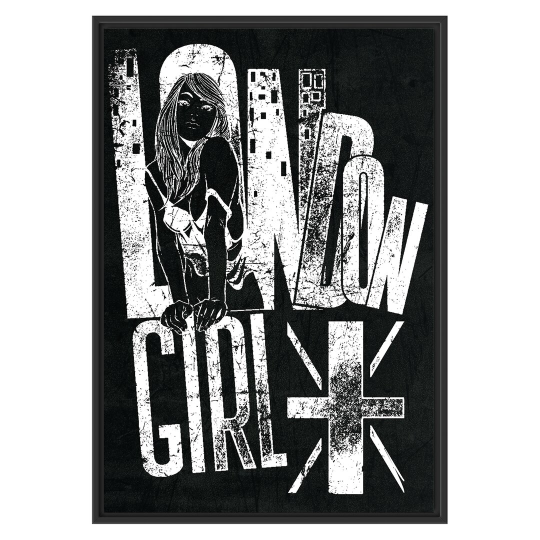 Gerahmtes Wandbild London-Girl black