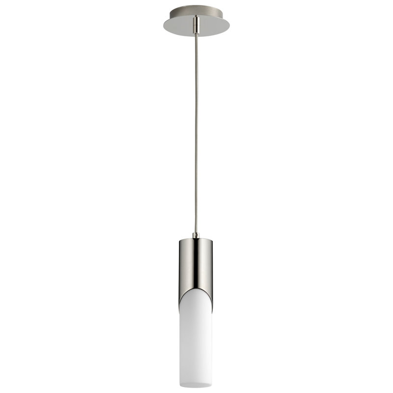 Gatha 1 - Light LED Single Pendant, Polished Nickel, 13.5" H x 2.75" W x 2.75" D
